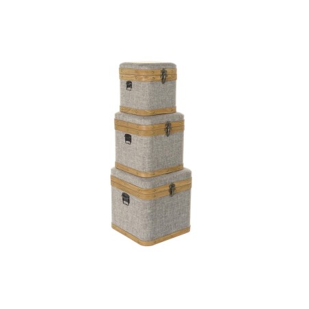 Juego de Cajas Decorativas DKD Home Decor Beige Natural Madera Metal 30 x 40 cm 40,5 x 40,5 x 41,5 cm (3 pcs) Juego de Cajas Decorativas DKD Home Decor Beige Natural Madera Metal 30 x 40 cm 40,5 x 40,5 x 41,5 cm (3 pcs)