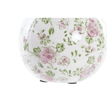 Deko-Kugel DKD Home Decor Blomster Steingut (12 x 12 x 12 cm)