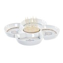 bandeja de aperitivos DKD Home Decor Azul Natural Bambu Grés Mediterrâneo 25 x 25 x 10 cm